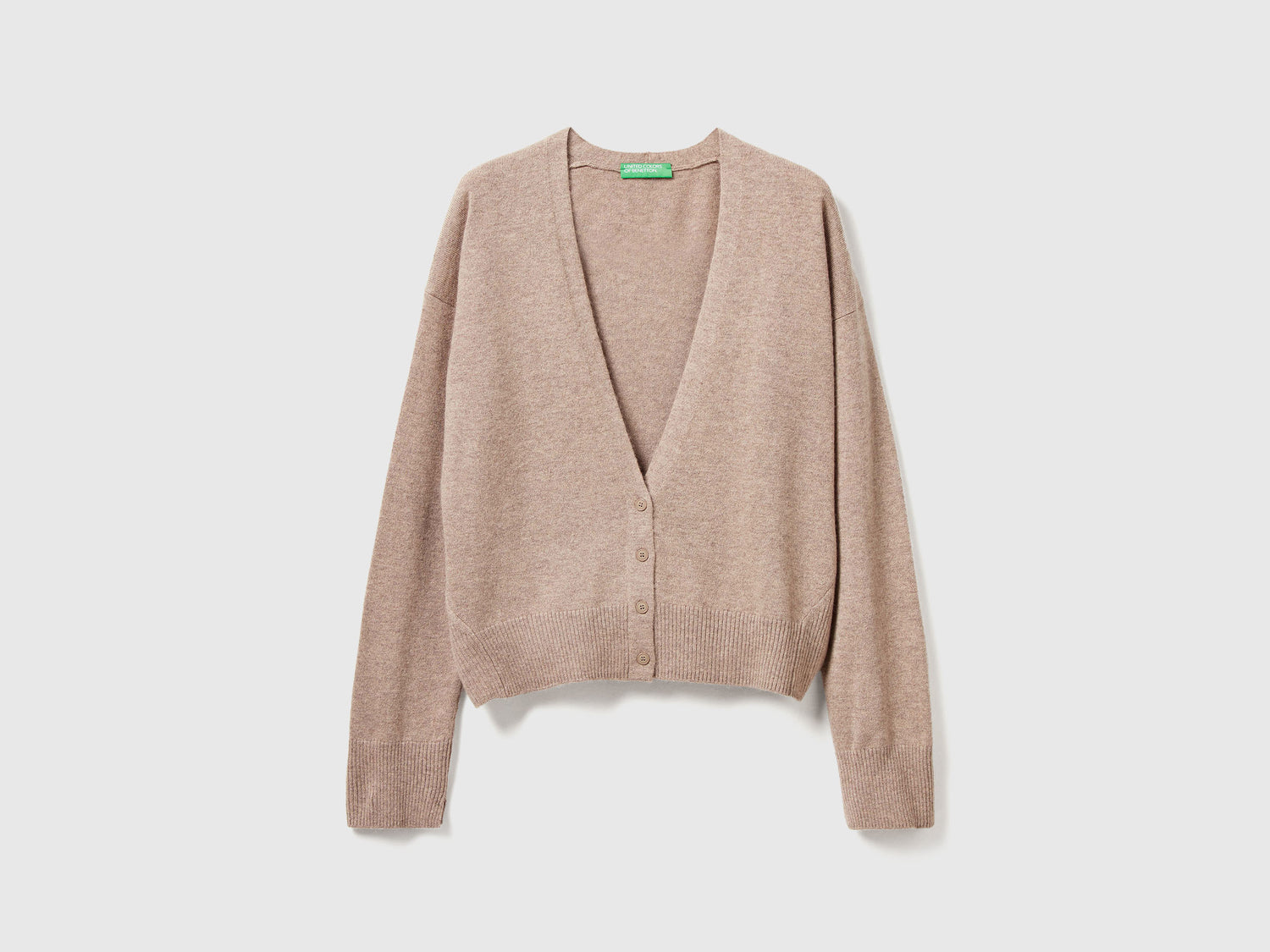 Cardigan in misto cashmere da donna beige | Benetton Outlet