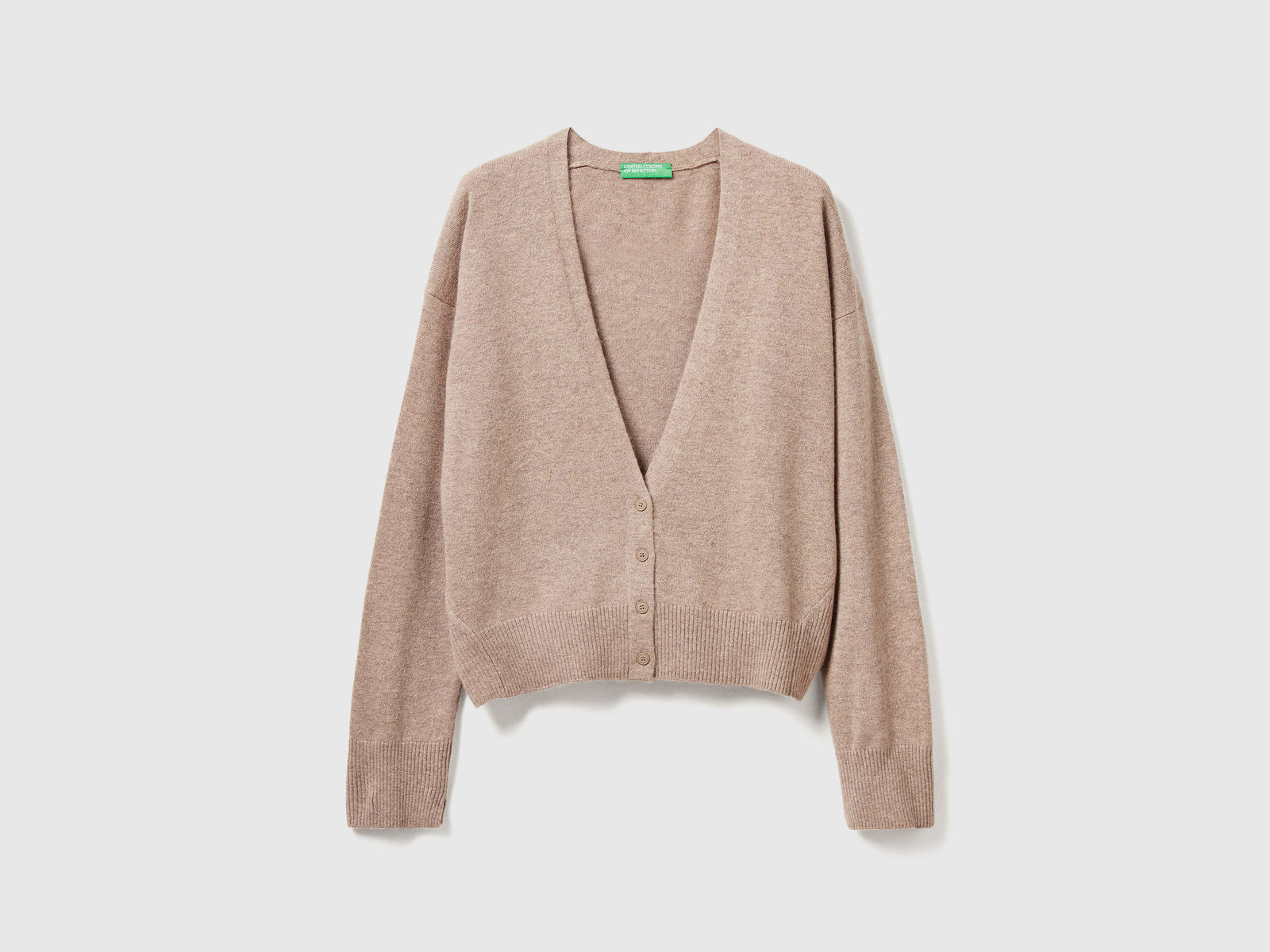 Cardigan in misto cashmere da donna beige | Benetton Outlet