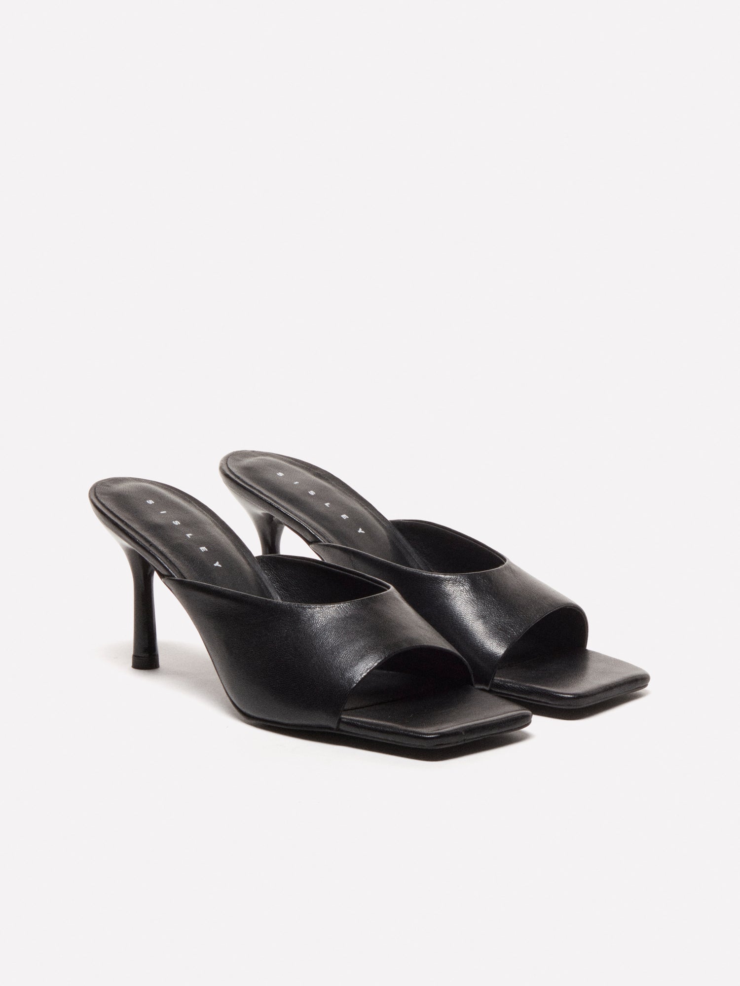 Sandali mules in pelle da donna nero | Sisley Outlet