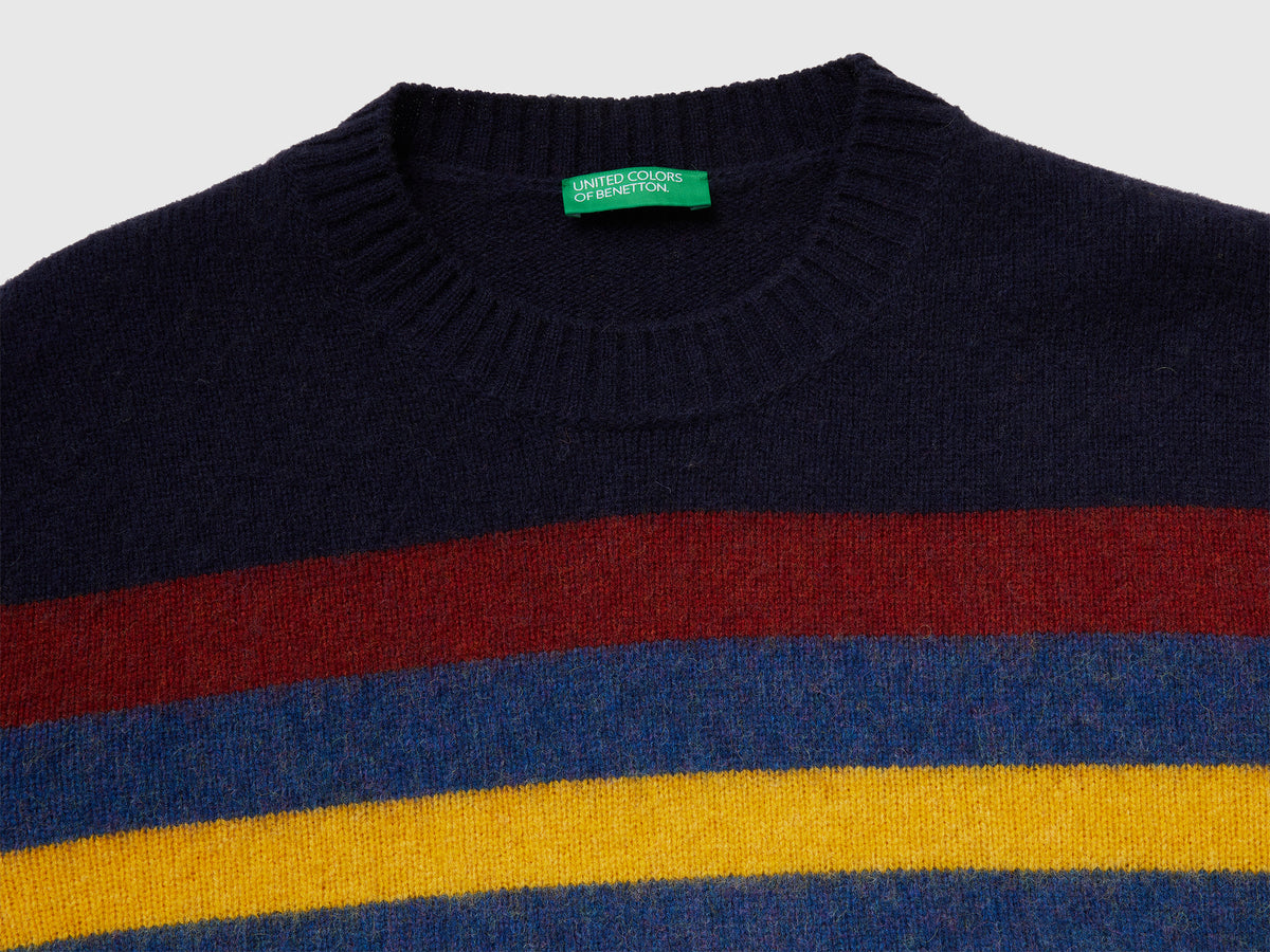 Maglia a righe in lana Shetland