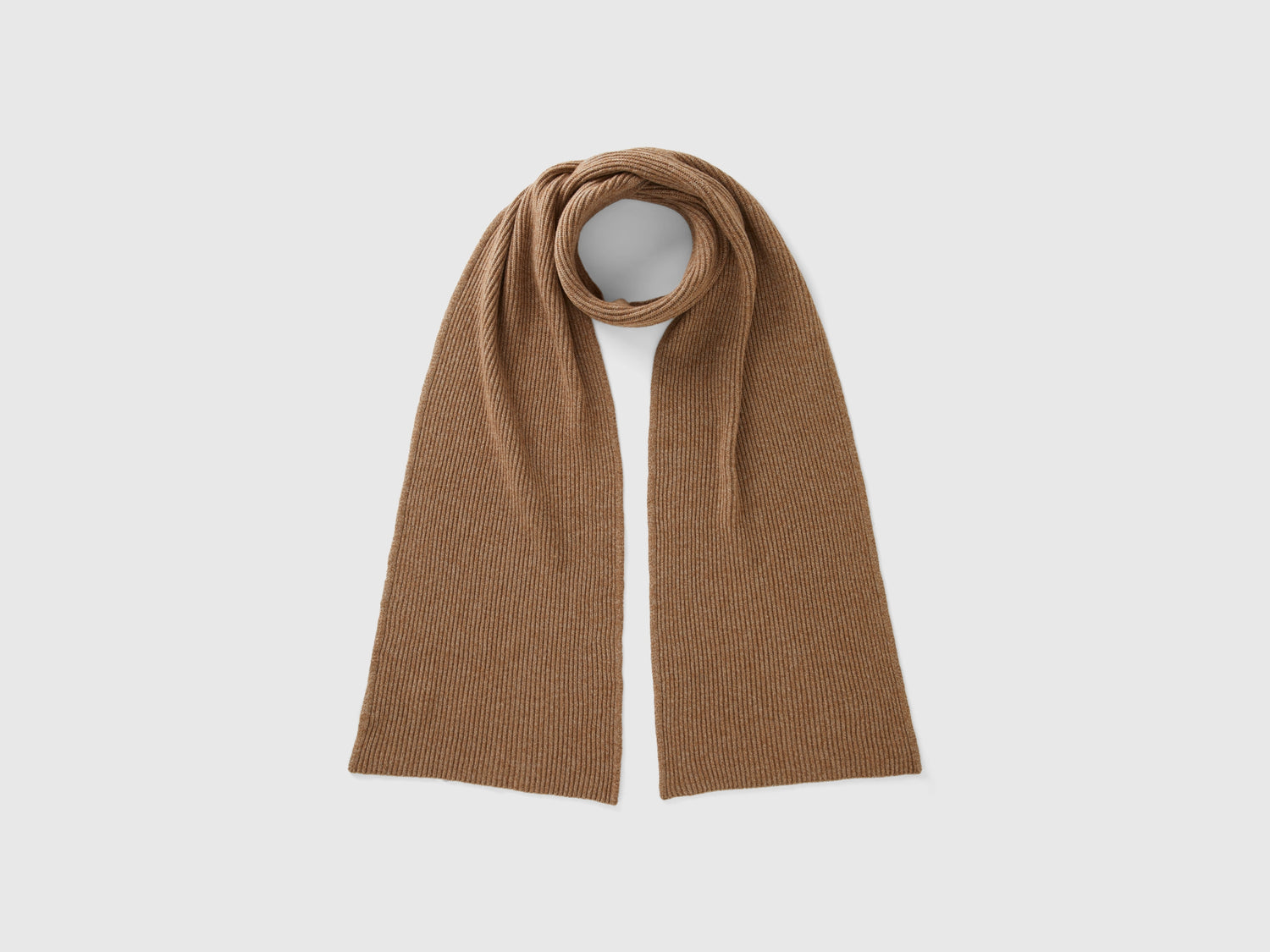 Sciarpa in misto lana e cashmere da uomo beige | Benetton Outlet