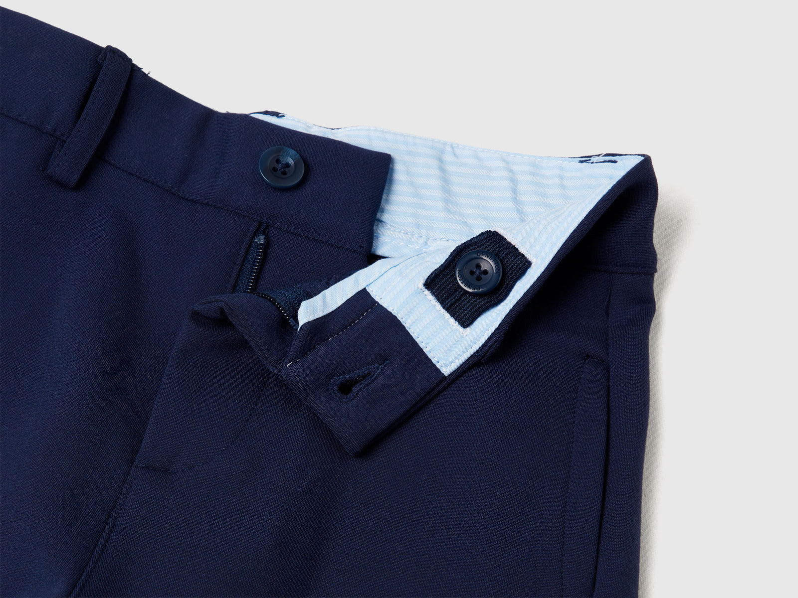 Pantaloni eleganti in misto viscosa da bimbo blu scuro 3 | Benetton Outlet