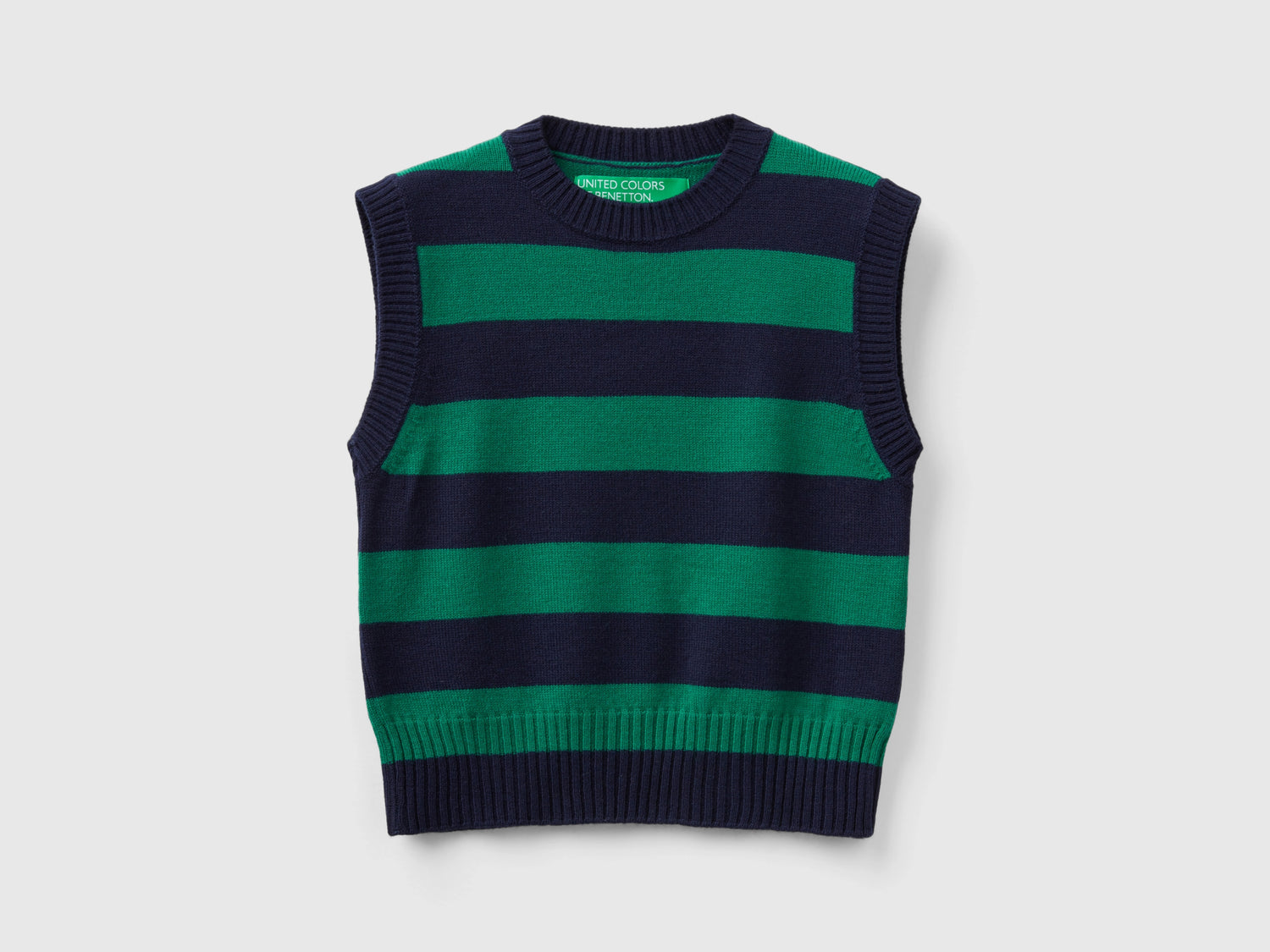 Gilet a righe bicolor da donna verde | Benetton Outlet