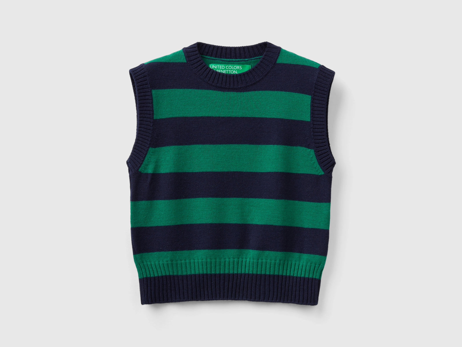 Gilet a righe bicolor da donna verde | Benetton Outlet