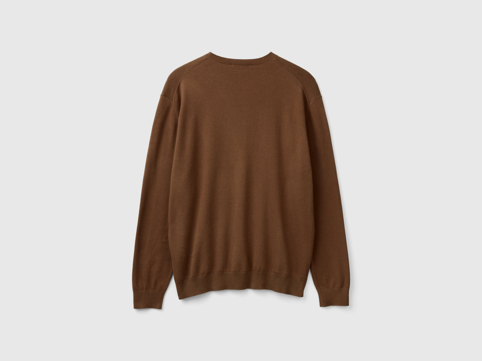 Maglia girocollo in misto cotone leggero da uomo marrone 2 | Benetton Outlet
