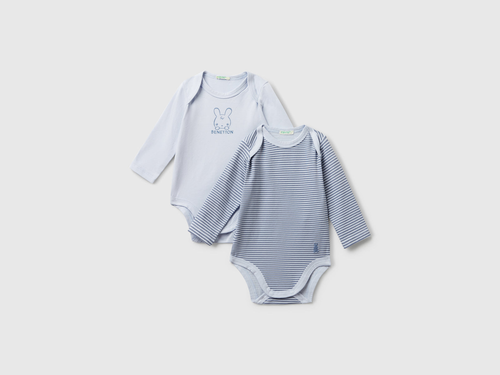 Due body a manica lunga da neonato azzurro | Benetton Outlet