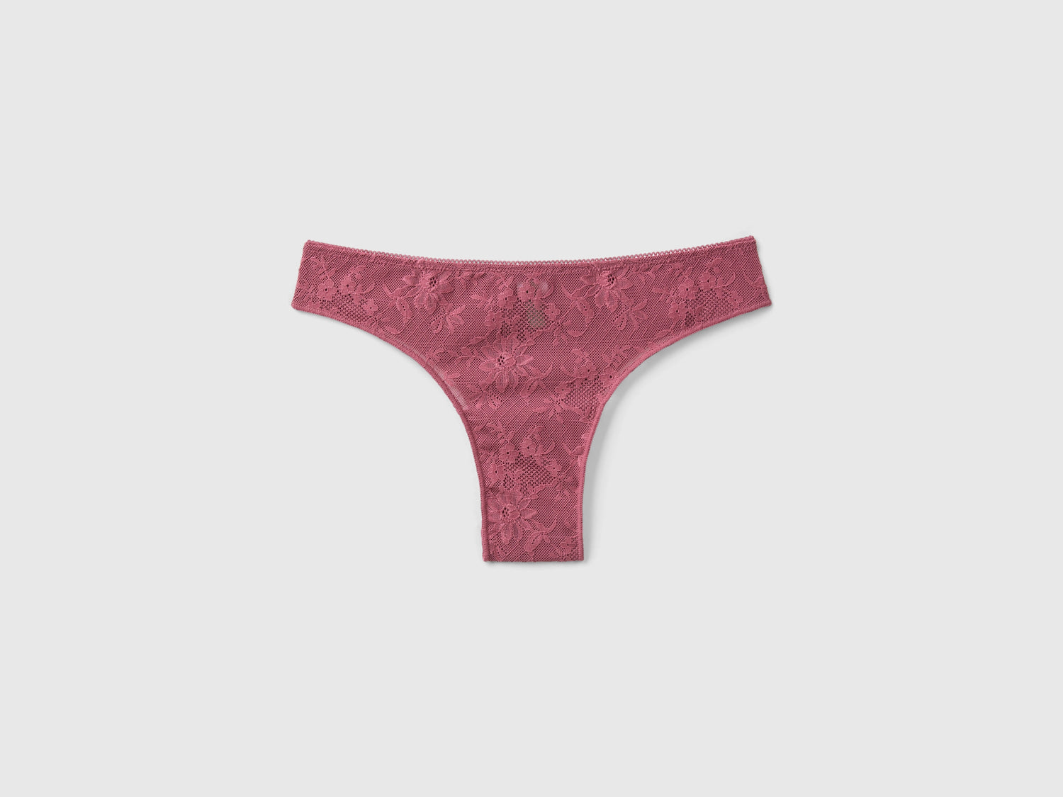 Brasiliana in pizzo e microfibra da donna malva scuro | Benetton Outlet