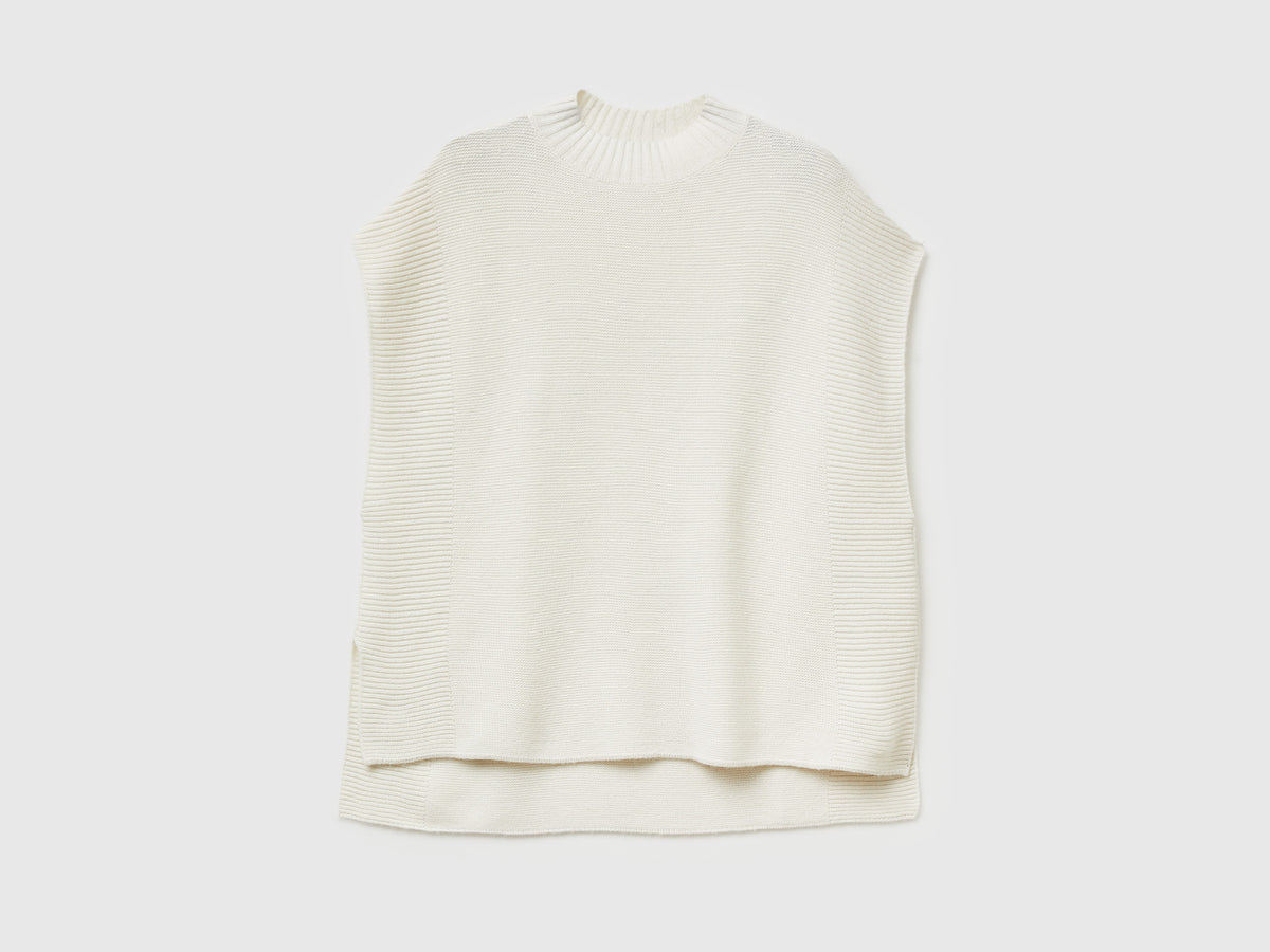 Gilet lupetto in misto lana