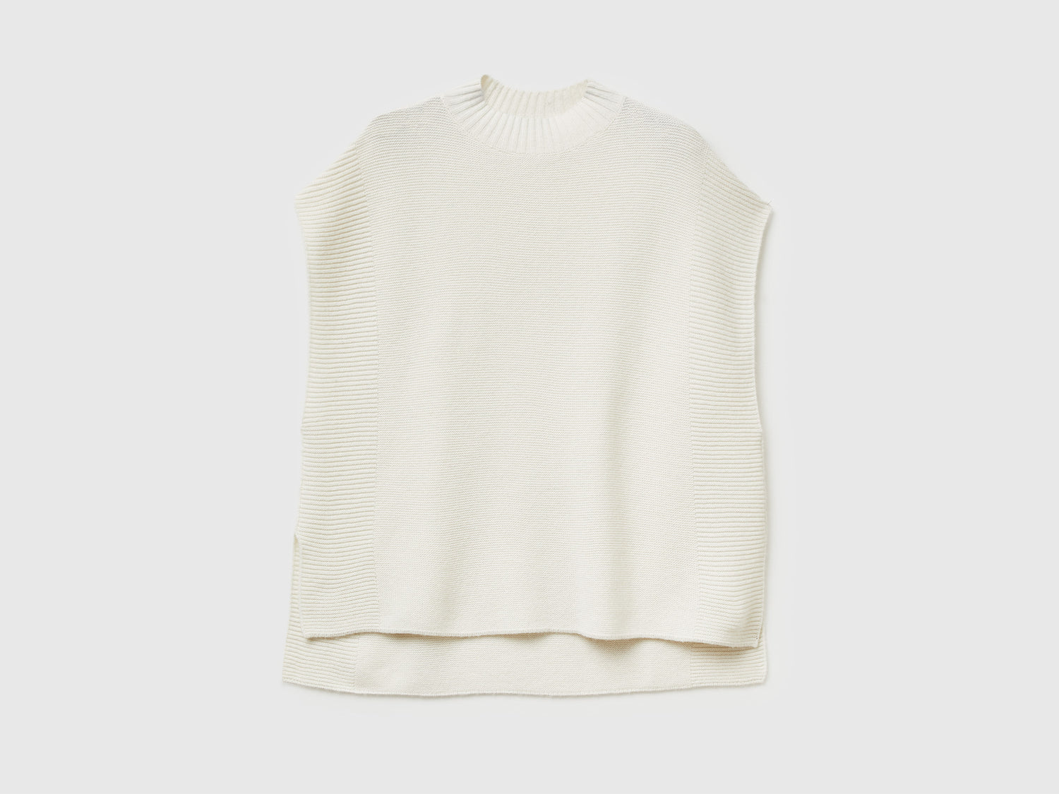 Gilet lupetto in misto lana da donna bianco panna | Benetton Outlet