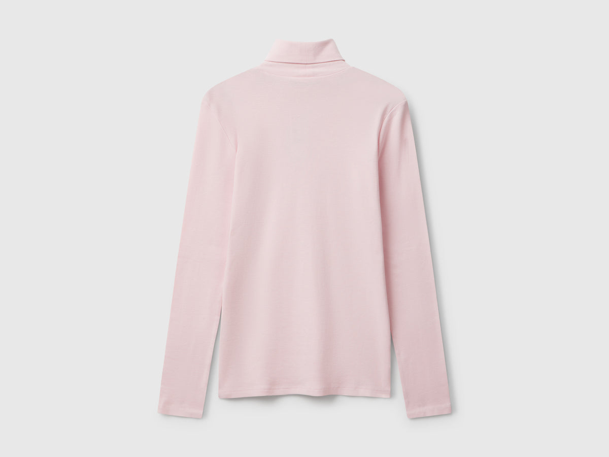 T-shirt a manica lunga con collo alto
