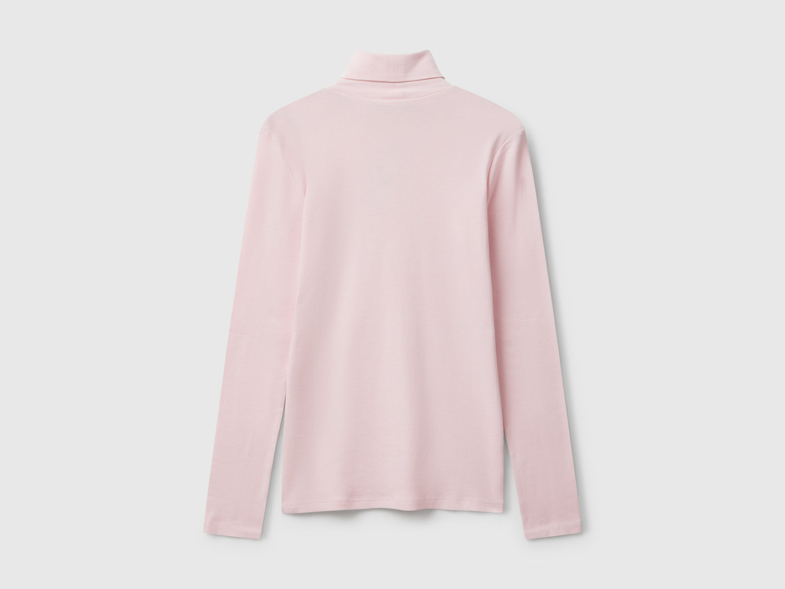 T-shirt a manica lunga con collo alto da donna rosa tenue 2 | Benetton Outlet