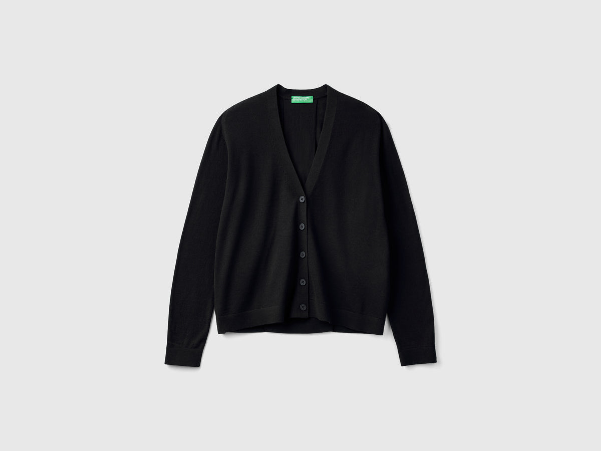 Maglia scollo a V in pura lana Merino