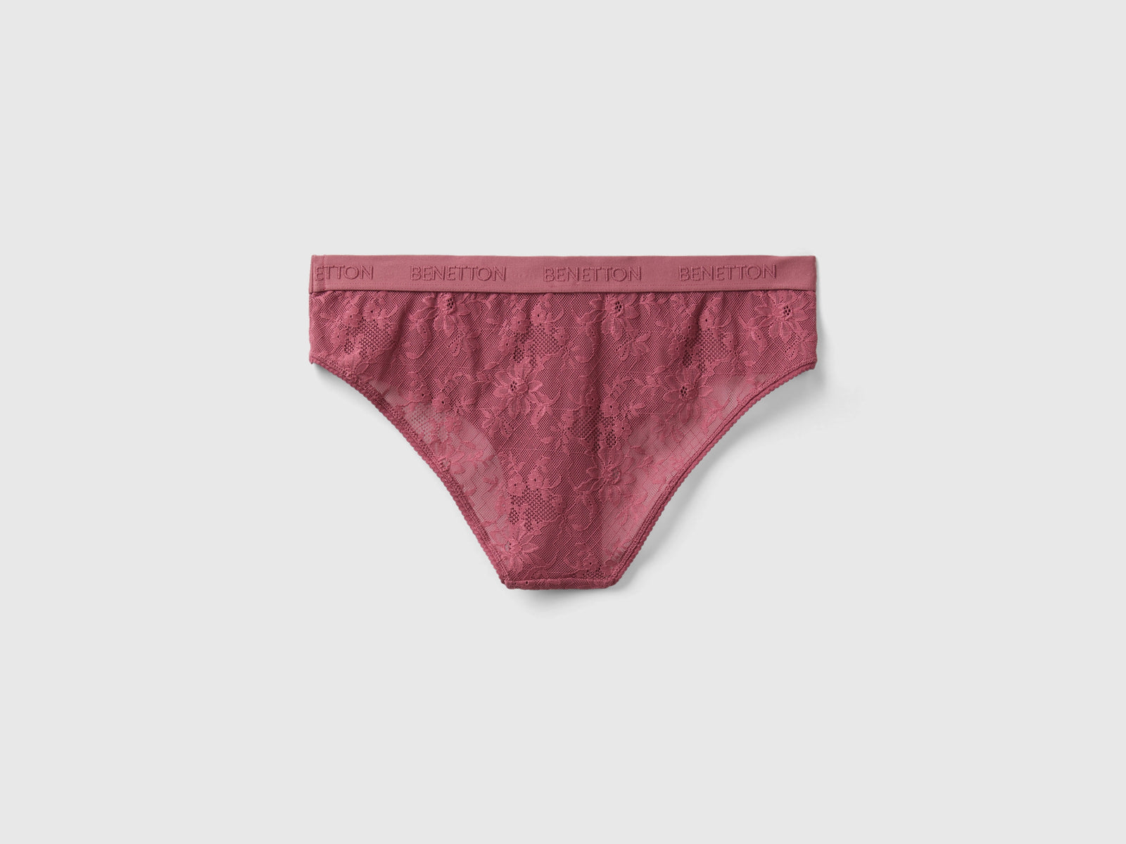 Slip in pizzo stretch da donna malva scuro 2 | Benetton Outlet