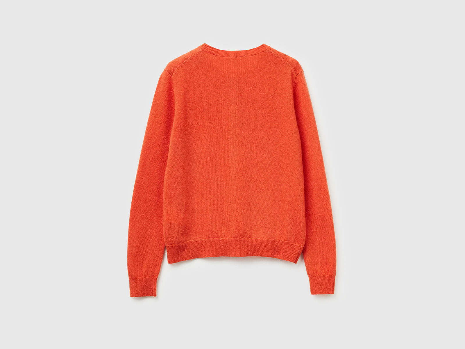 Cardigan girocollo in pura lana Merino da donna arancione 2 | Benetton Outlet