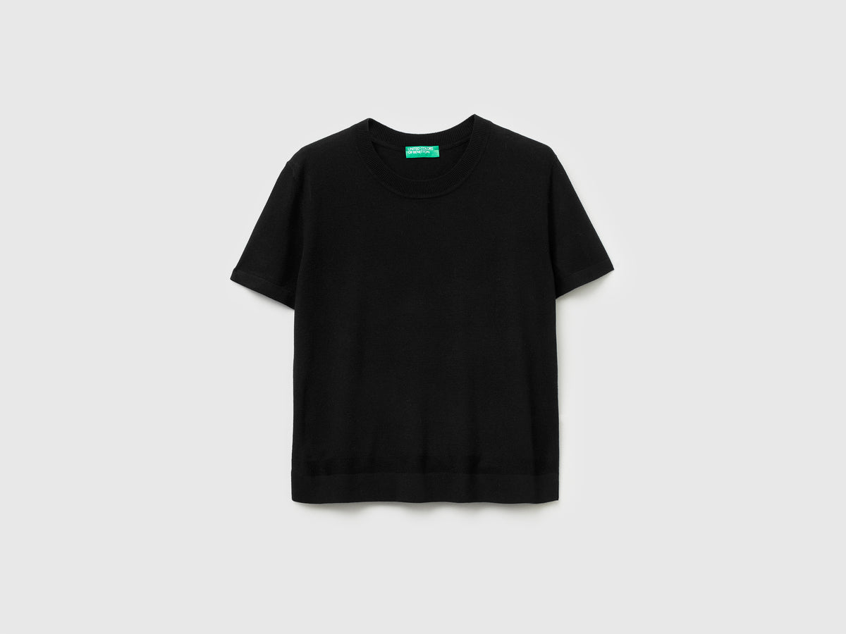 Maglia manica corta in misto seta