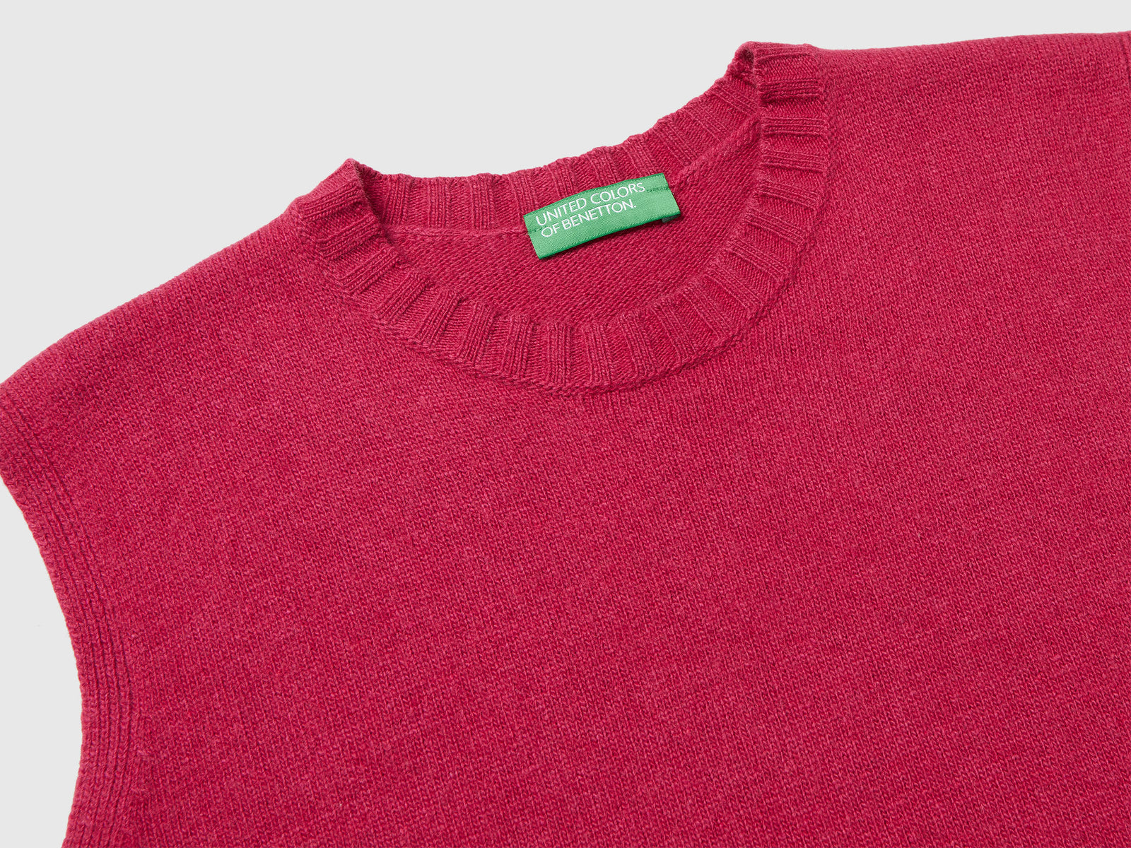 Gilet in misto lana e viscosa da donna fragola 3 | Benetton Outlet