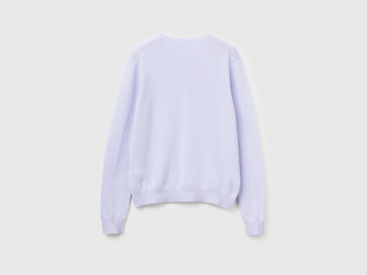 Cardigan girocollo in pura lana Merino