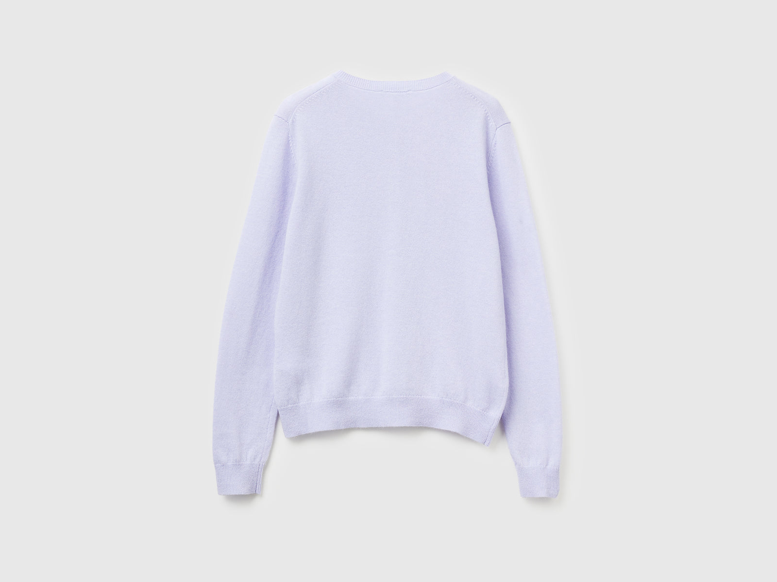 Cardigan girocollo in pura lana Merino da donna lilla 2 | Benetton Outlet