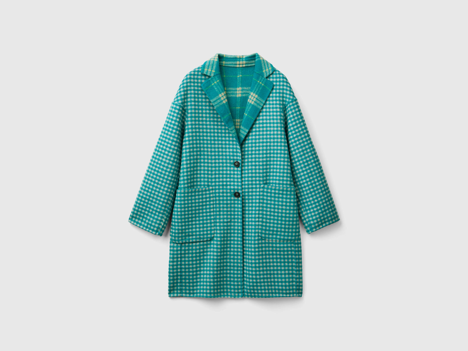 Cappotto reversibile a quadri da donna multi-color 2 | Benetton Outlet