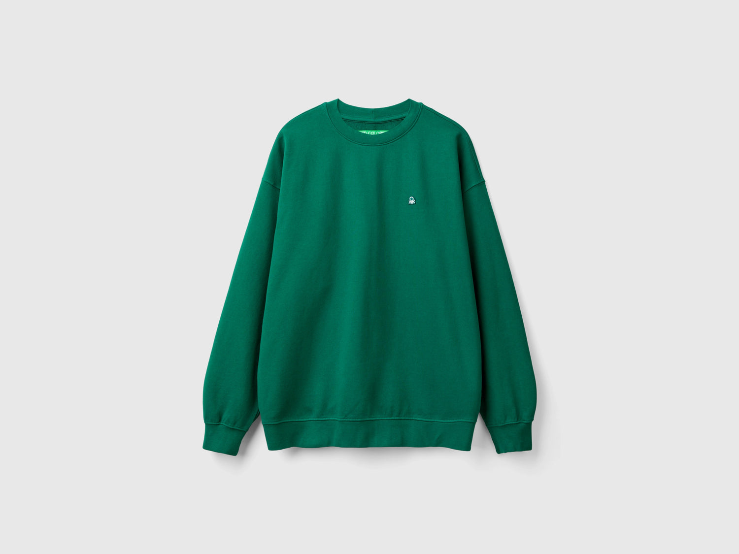 Felpa con patch logo da uomo verde scuro | Benetton Outlet