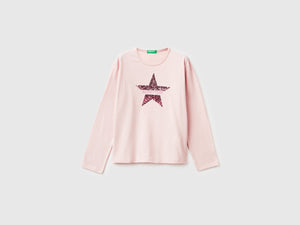 T-shirt in caldo cotone con paillettes