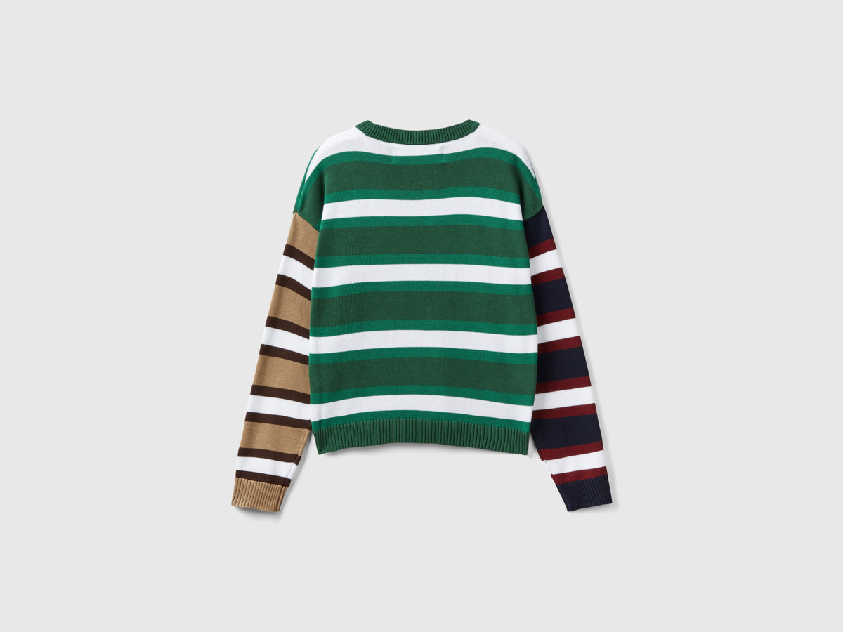 Maglione a righe in puro cotone