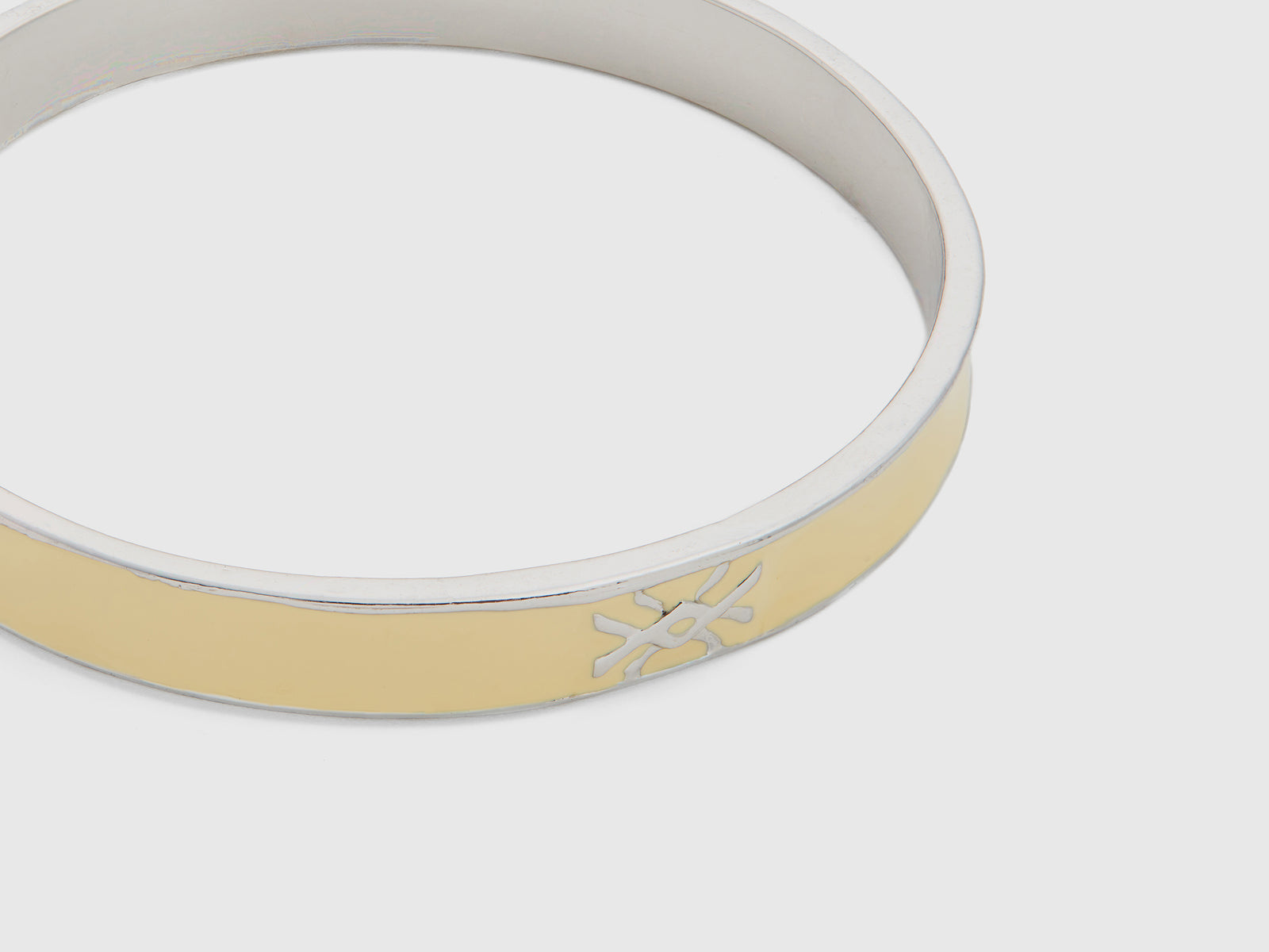Bracciale bangle chiaro con logo da donna giallo 2 | Benetton Outlet