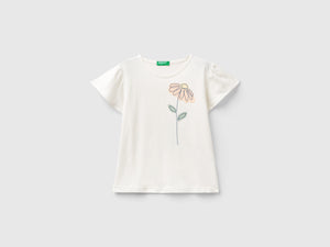 Maglietta con ricamo floreale
