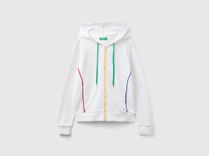 Felpa 100% cotone con zip e cappuccio