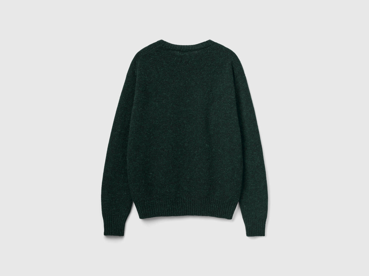 Maglia girocollo in pura lana Shetland