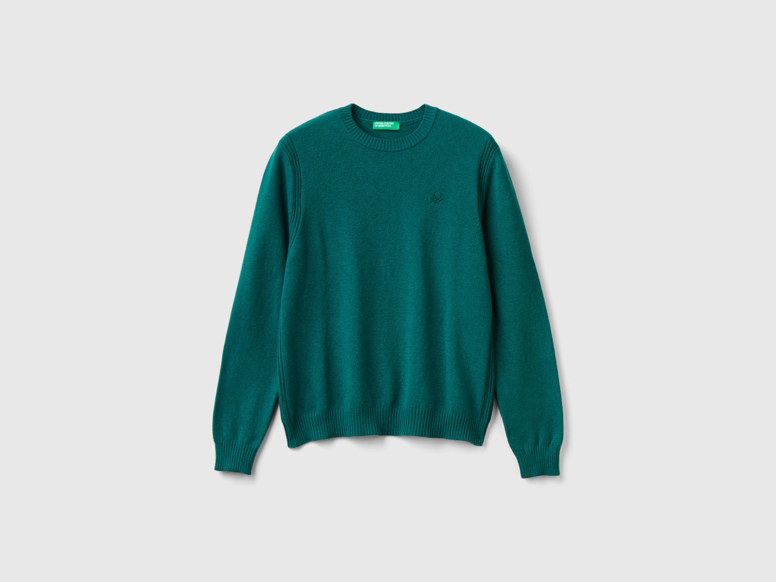 Maglia in misto lana e cashmere da bambino verde scuro | Benetton Outlet