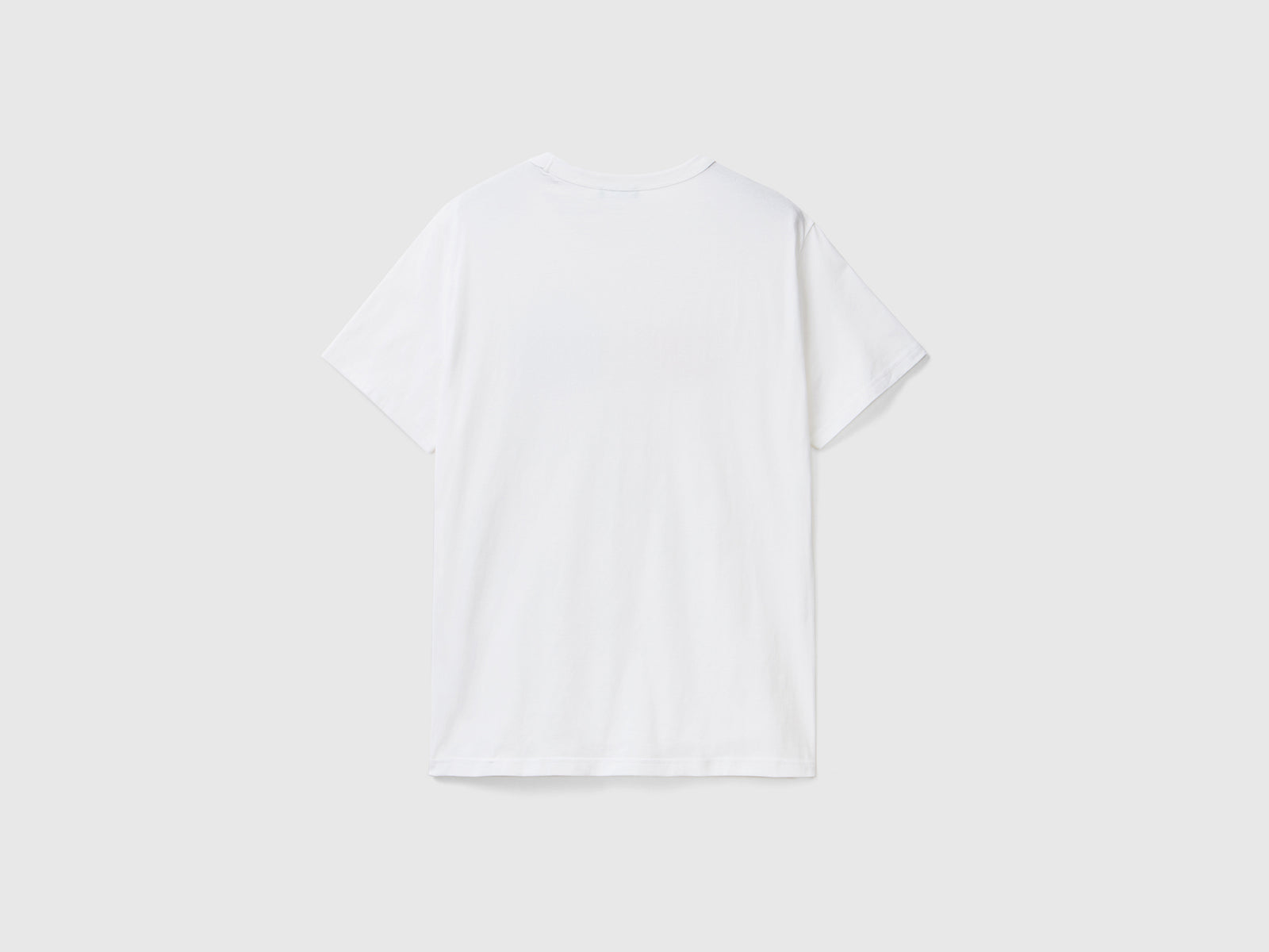 T-shirt in cotone  con stampa logo da uomo bianco 2 | Benetton Outlet