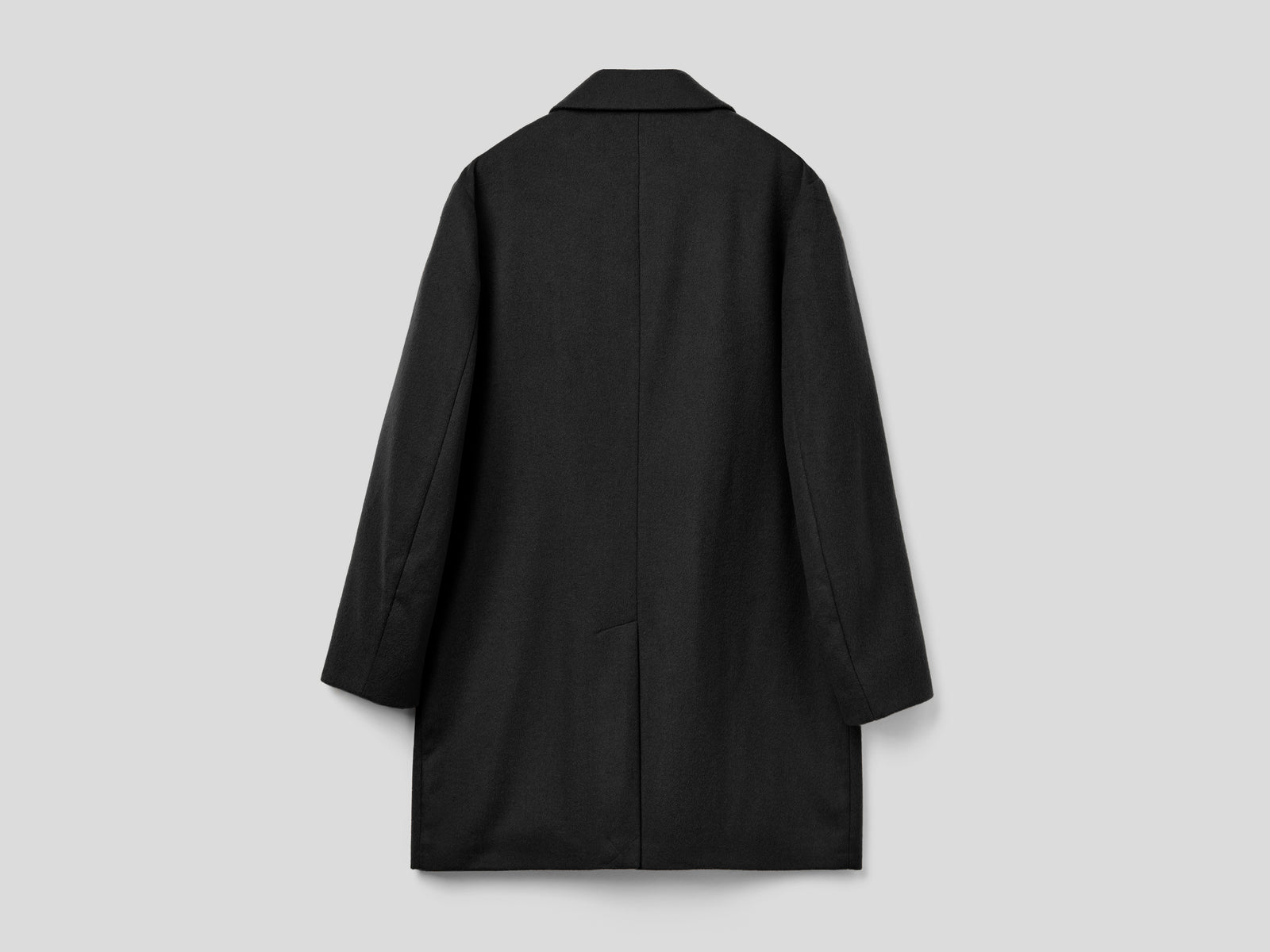 Cappotto foderato in misto lana da uomo nero 2 | Benetton Outlet