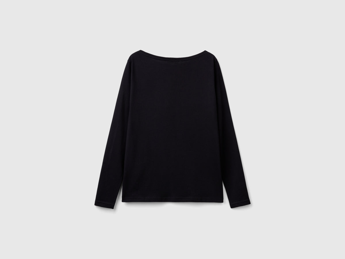 T-shirt con scollo a barchetta 100% cotone