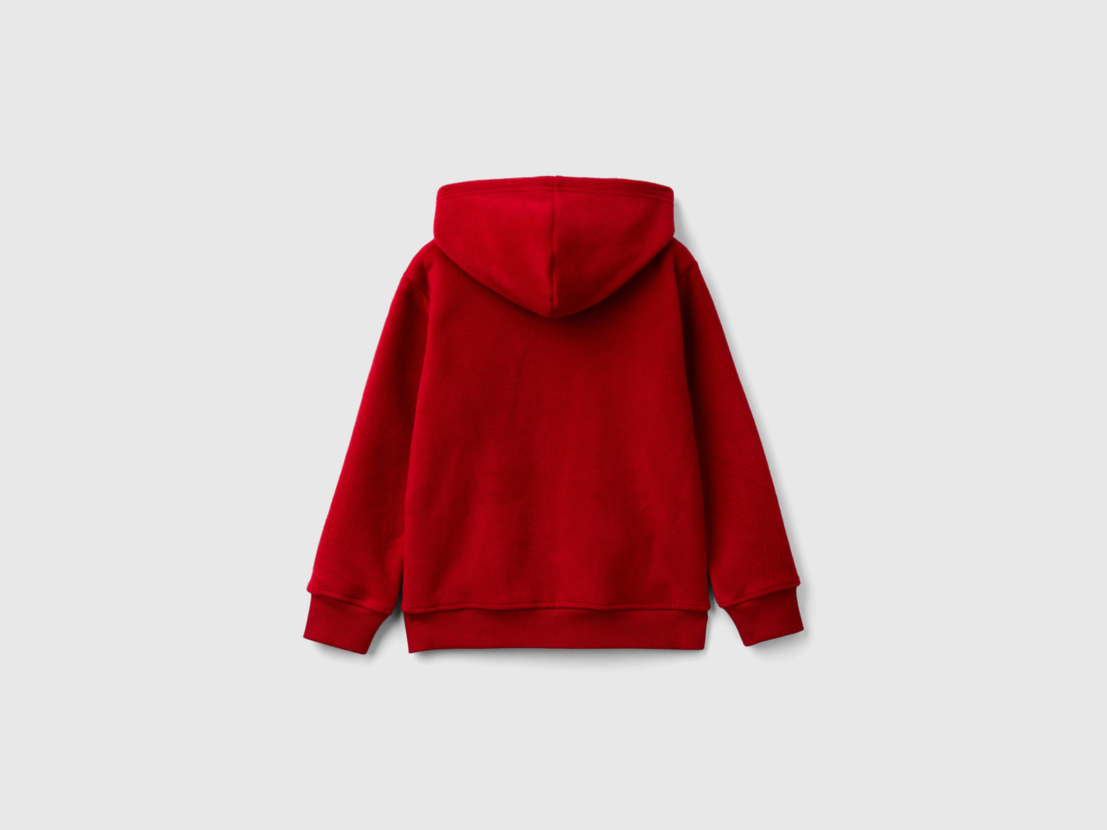 Felpa in pile con cappuccio da bambino rosso 2 | Benetton Outlet