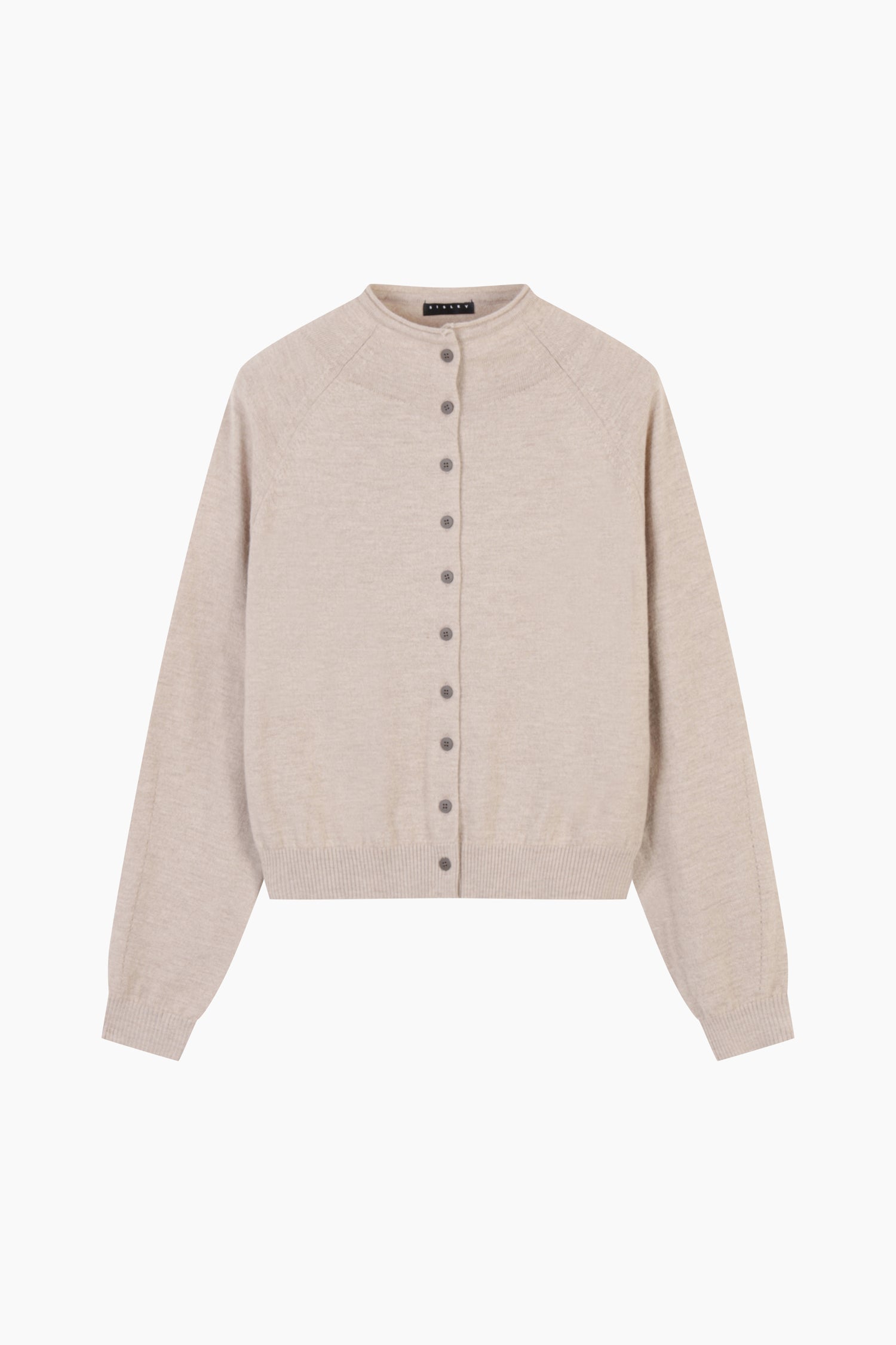 Cardigan collo alto da donna beige | Sisley Outlet