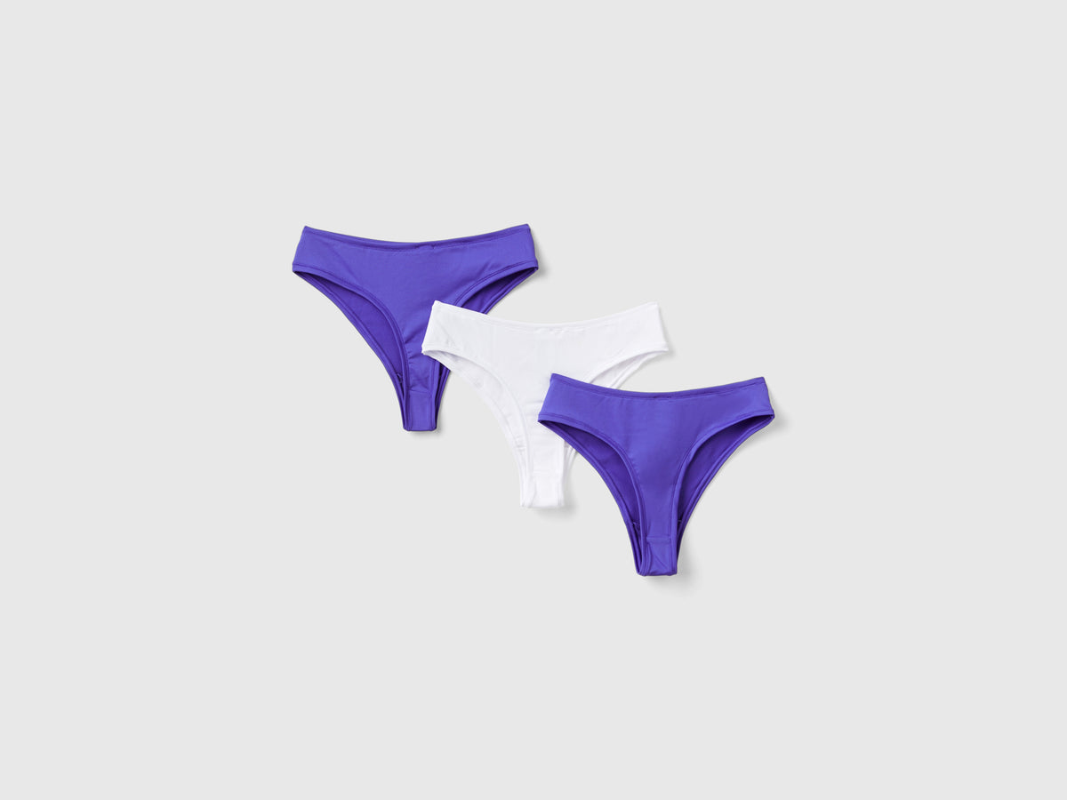Three pairs of sports briefs in recycled fabric