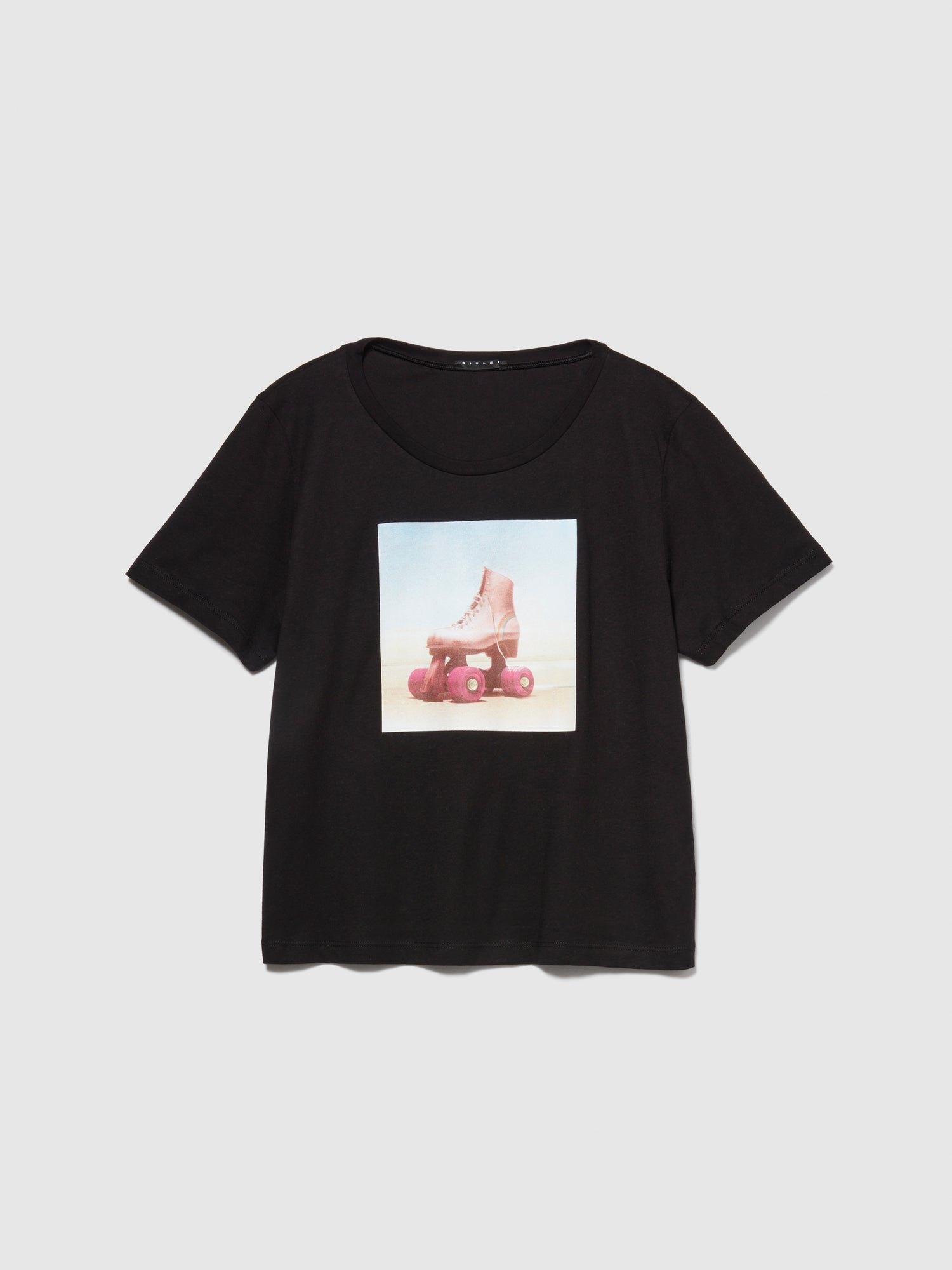 T-shirt con stampa fotografica da donna nero | Sisley Outlet