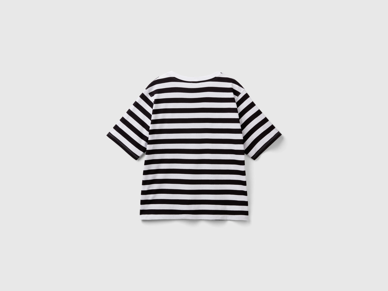T-shirt a righe comfort fit da donna nero 2 | Benetton Outlet