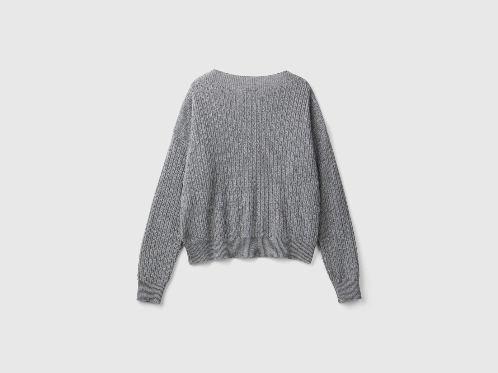 Boat neck sweater da donna grigio 2 | Benetton Outlet