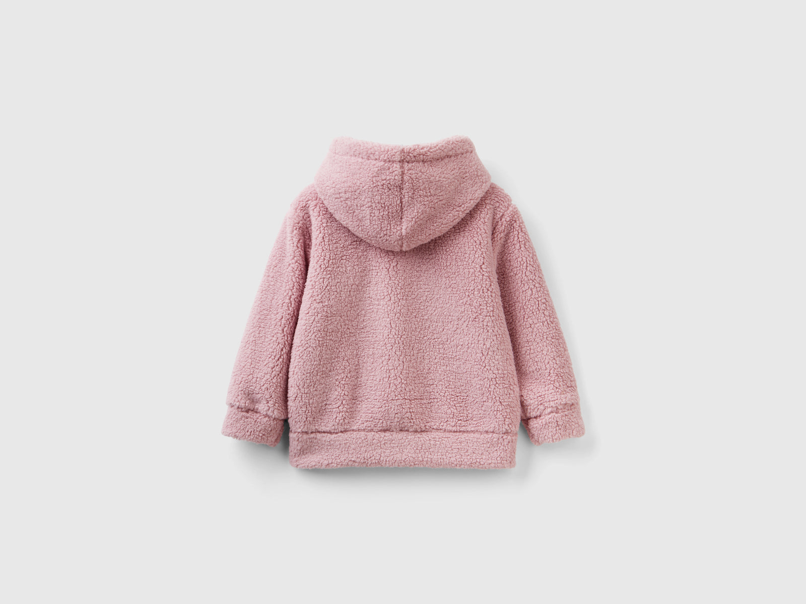 Felpa effetto orsetto con cappuccio da bimbo rosa 2 | Benetton Outlet