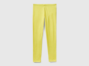 Leggings in cotone stretch con logo