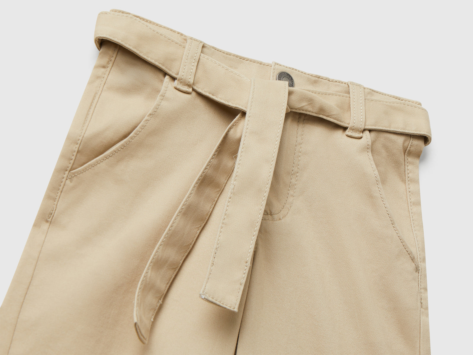 Pantaloni wide fit con fusciacca da bimba tortora 3 | Benetton Outlet