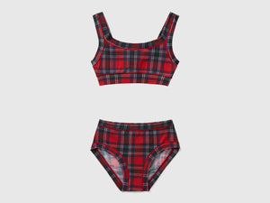 Completo top e slip tartan