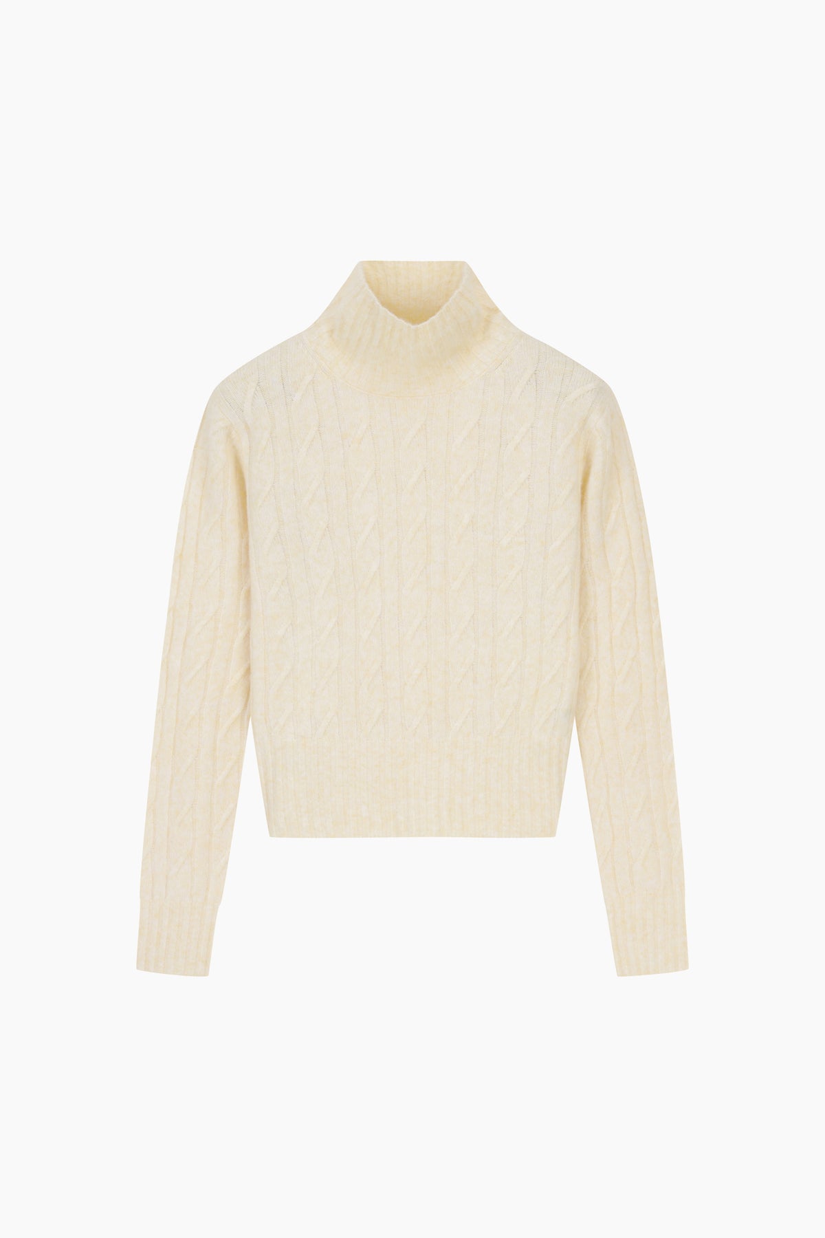 Maglia con trecce a collo alto