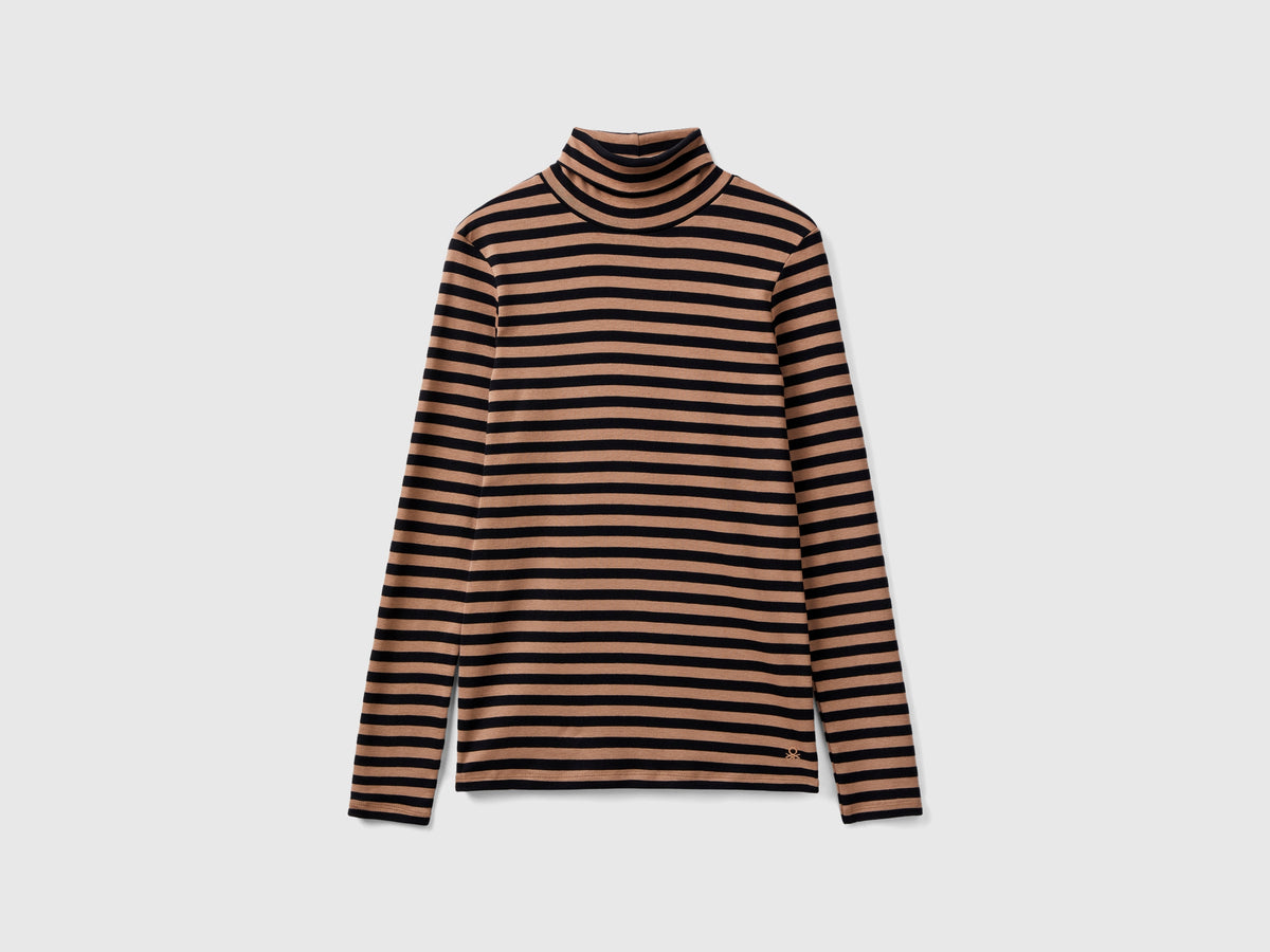 T-shirt lupetto a righe