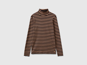 T-shirt lupetto a righe