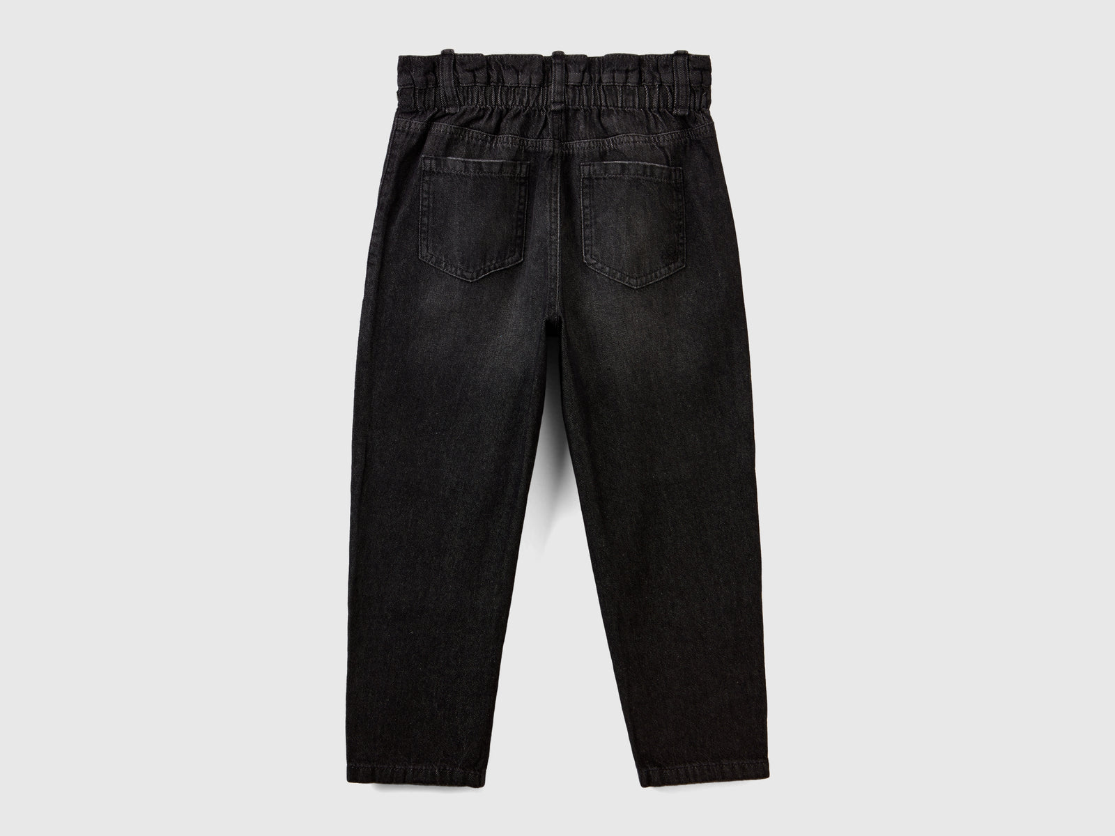Jeans paperbag 100% cotone da bambina nero 2 | Benetton Outlet