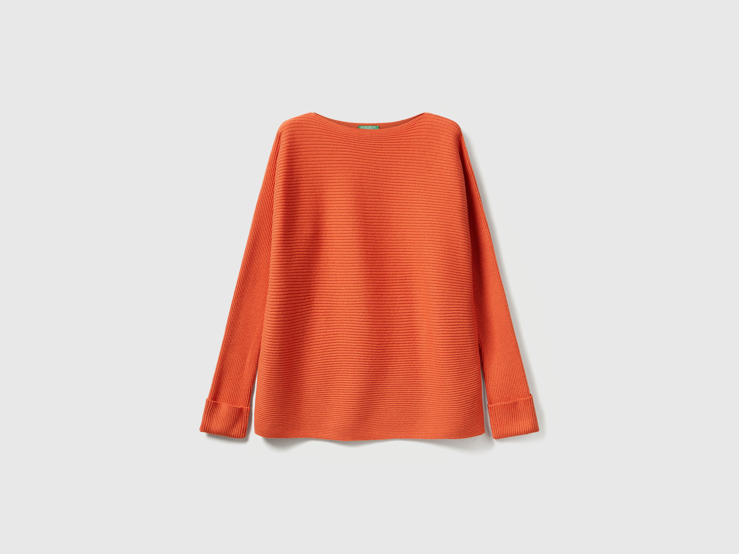 Maglia con scollo a barchetta da donna arancione | Benetton Outlet