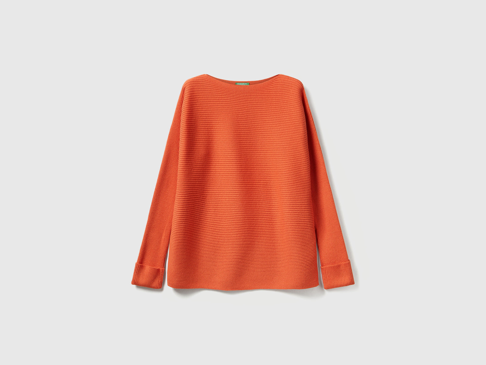 Maglia con scollo a barchetta da donna arancione | Benetton Outlet